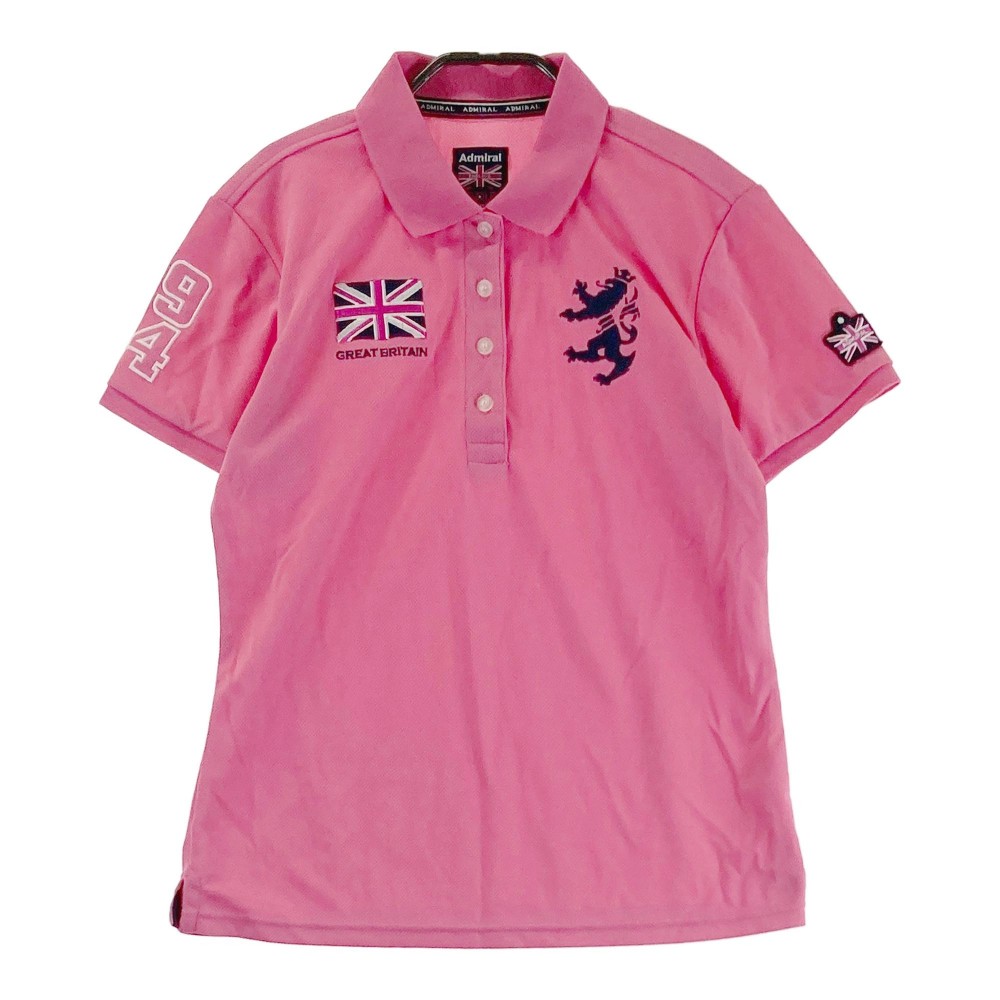 ADMIRAL アドミラル 半袖ポロシャツ ピンク系 L 【中古】ゴルフウェア レディース