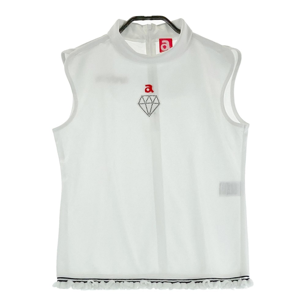 ARCHIVIO アルチビオ ハイネック ノースリーブシャツ 裾フリル ホワイト系 36 【中古】ゴルフウェア レディース