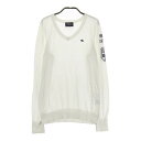 PEARLY GATES パーリーゲイツ コットン ニット セーター ホワイト系 1 【中古】ゴルフウェア レディース
