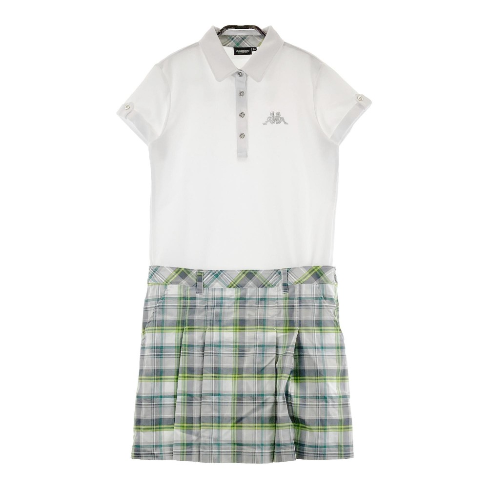KAPPA GOLF カッパゴルフ 半袖ポロワンピース ホワイト系 L 【中古】ゴルフウェア レディース その1