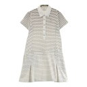 MUNSING WEAR マンシングウェア 半袖 ポロワンピース ドット柄 ホワイト系 M 【中古】ゴルフウェア レディース