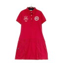 FILA GOLF フィラゴルフ 半袖 ポロワンピース レッド系 M 【中古】ゴルフウェア レディース