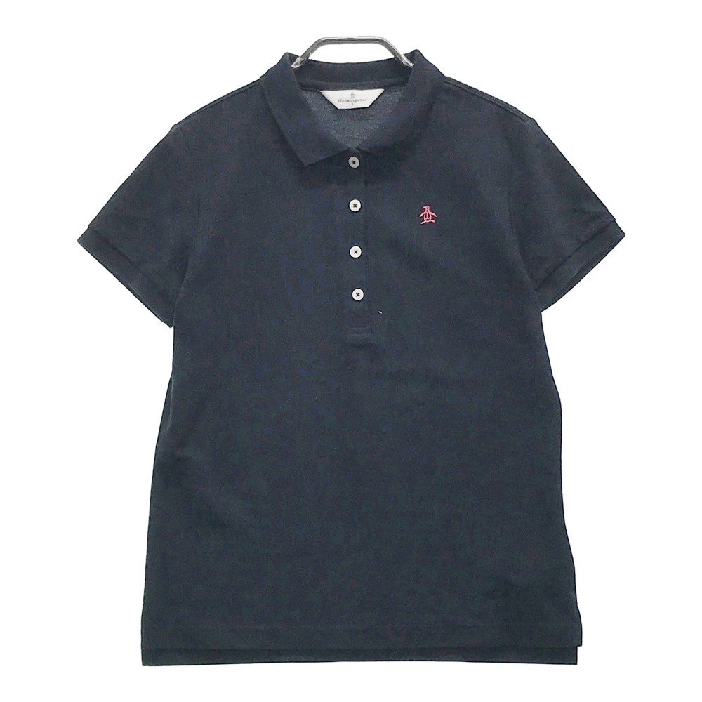 MUNSING WEAR マンシングウェア 半袖ポロシャツ ネイビー系 L 【中古】ゴルフウェア レディース