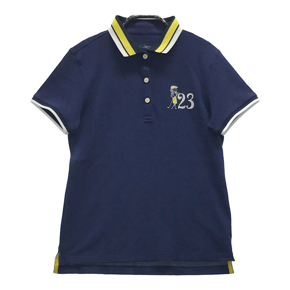 23区GOLF ニジュウサンクゴルフ 半袖ポロシャツ ネイビー系 1 【中古】ゴルフウェア レディース