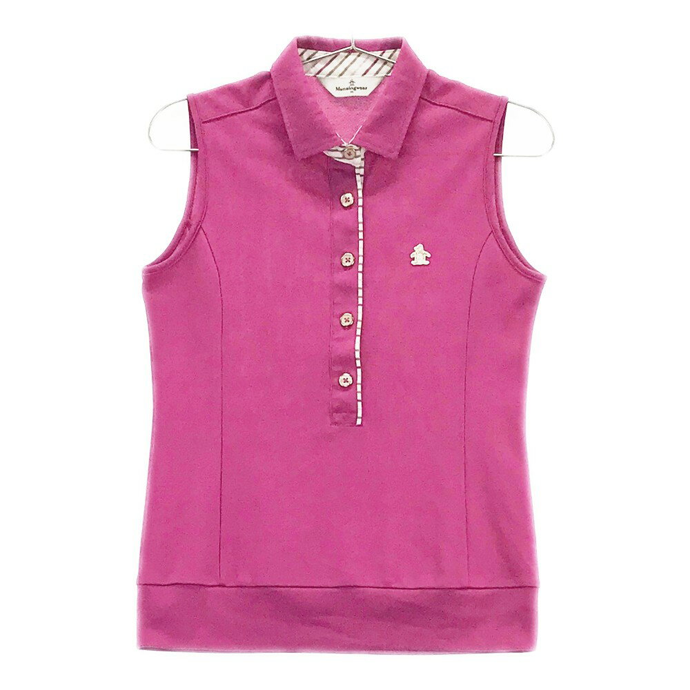 MUNSING WEAR マンシングウェア ノースリーブポロシャツ パープル系 M 【中古】ゴルフウェア レディース