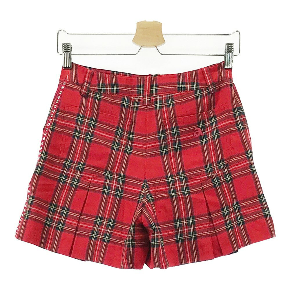 ARCHIVIO アルチビオ キュロットパンツ チェック柄 レッド系 36 【中古】ゴルフウェア レディース