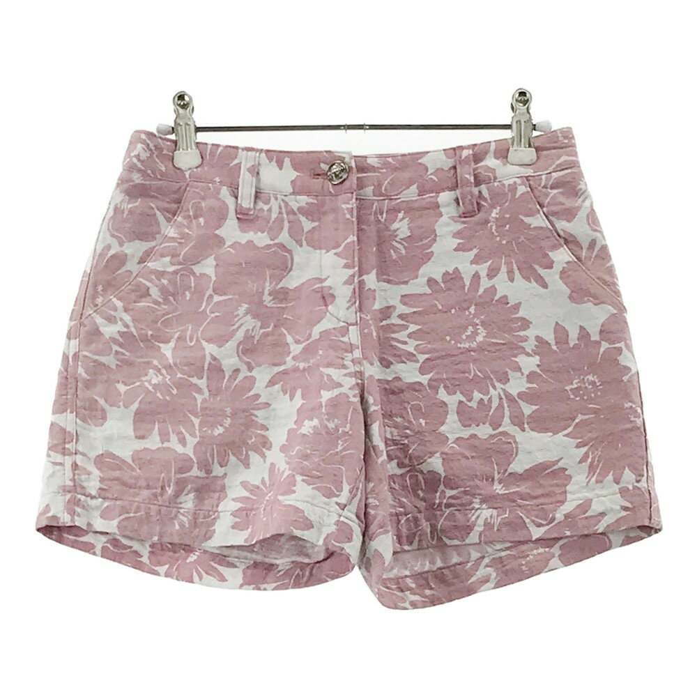 AND PER SE アンパスィ ショートパンツ 花　総柄 ピンク系 S 【中古】ゴルフウェア レディース
