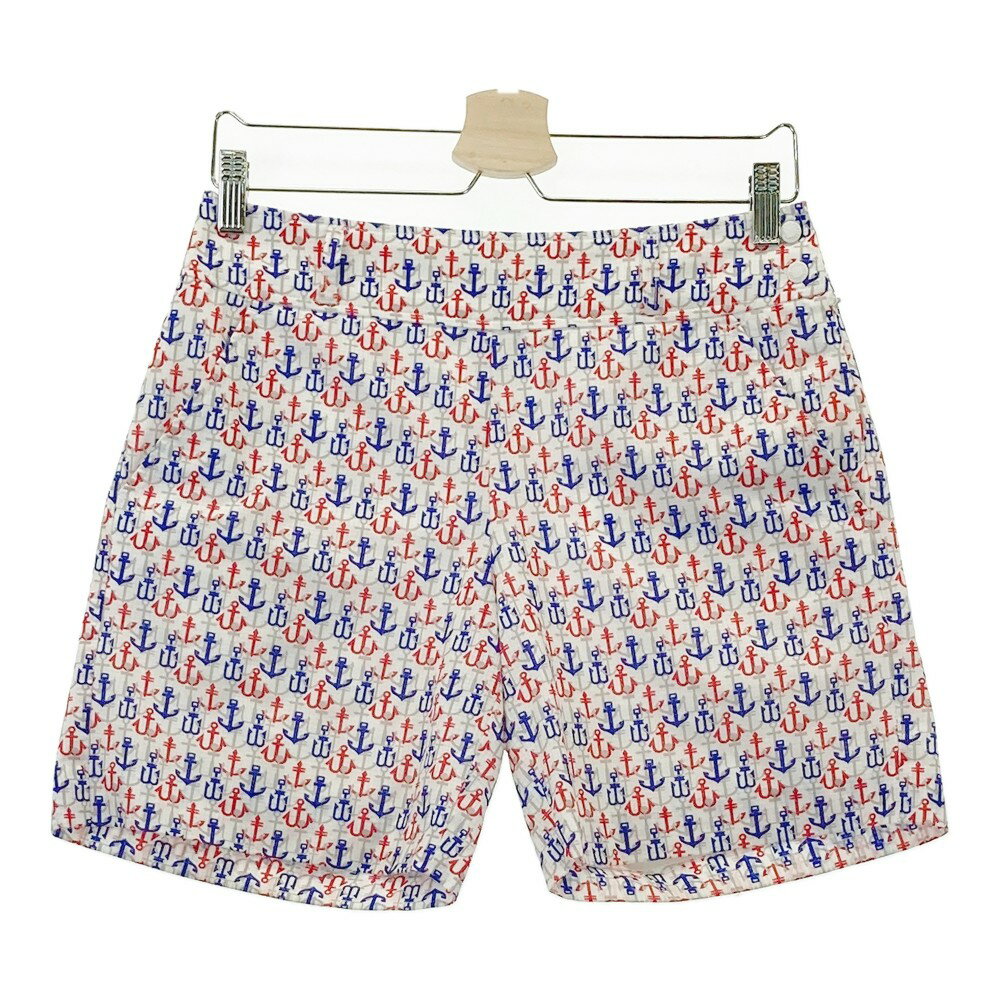 23区 SPORT スポーツ 裏地付 ショートパンツ 総柄 ホワイト系 64 【中古】ゴルフウェア レディース