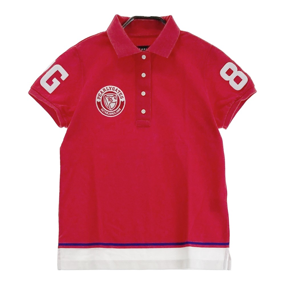 PEARLY GATES パーリーゲイツ 半袖ポロシャツ レッド系 0 【中古】ゴルフウェア レディース