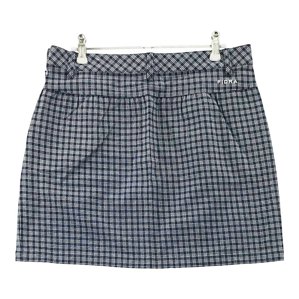 FIDRA フィドラ スカート チェック柄 ネイビー系 L 【中古】ゴルフウェア レディース