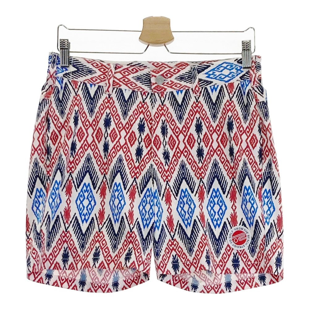 ROSASEN ロサーセン ショートパンツ 総柄 ホワイト系 L 【中古】ゴルフウェア レディース