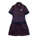 FILA GOLF フィラゴルフ 半袖ワンピース 斜めボーダー柄 ブラック系 M 【中古】ゴルフウェア レディース