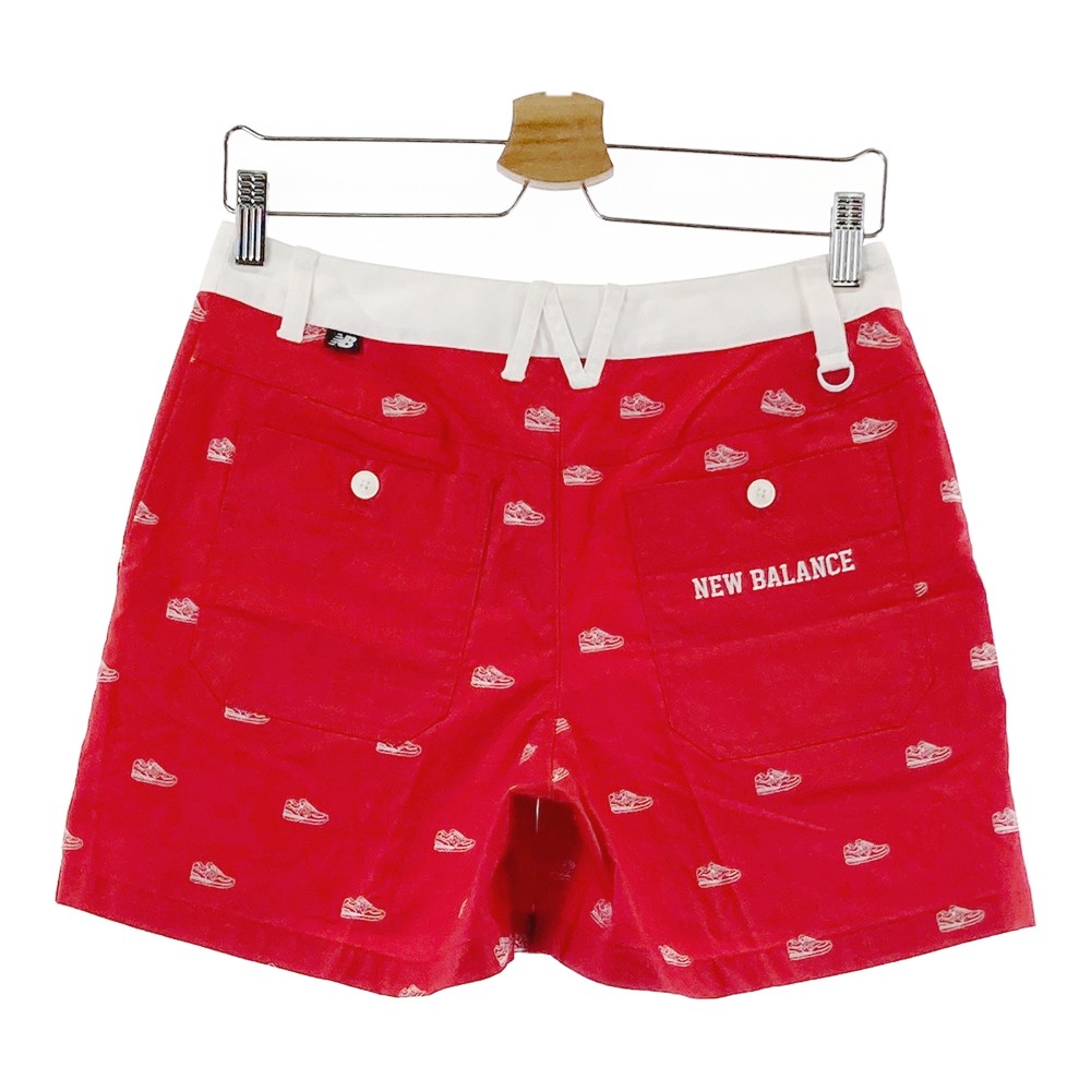NEW BALANCE ニューバランス ショートパンツ スニーカー 総柄 レッド系 1 【中古】ゴルフウェア レディース
