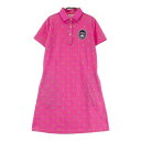 ADIDAS GOLF アディダスゴルフ 半袖 ポロワンピース キウイ柄 ピンク系 M 【中古】ゴルフウェア レディース