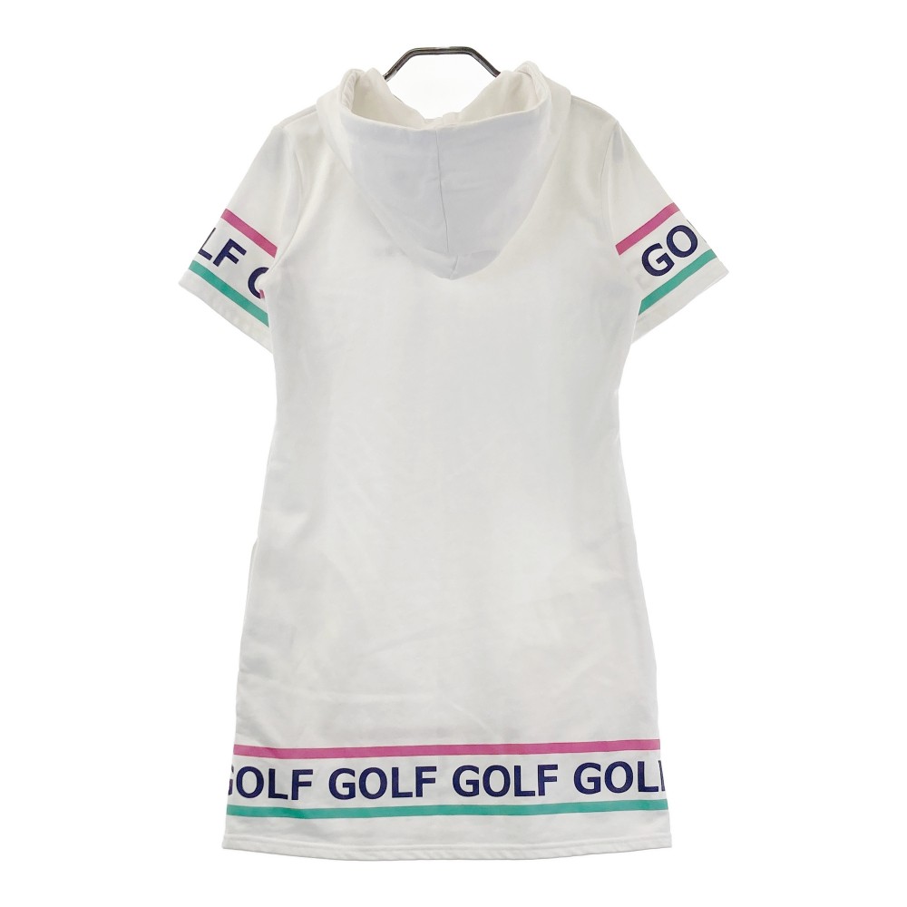 CUARTO UNITED クアルトユナイテッド フード付 半袖ワンピース ホワイト系 M 【中古】ゴルフウェア レディース