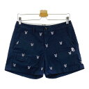 PEARLY GATES パーリーゲイツ ショートパンツ ウサギ総柄 ネイビー系 1 【中古】ゴルフウェア レディース