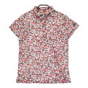 MASTER BUNNY EDITION マスターバニーエディション 半袖ポロシャツ 花柄 レッド系 1 【中古】ゴルフウェア レディース その1