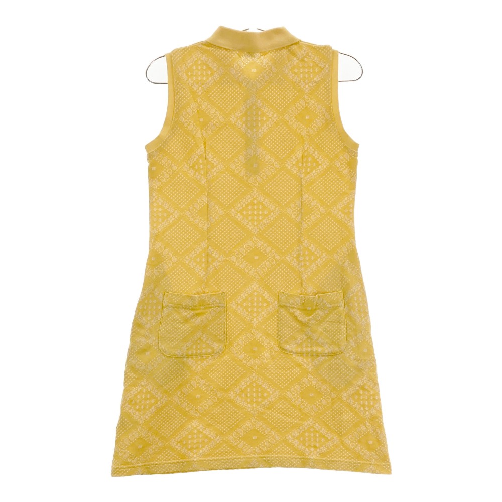 ROSASEN ロサーセン 045-69240 ノースリーブ ワンピース 総柄 イエロー系 M 【中古】ゴルフウェア レディース