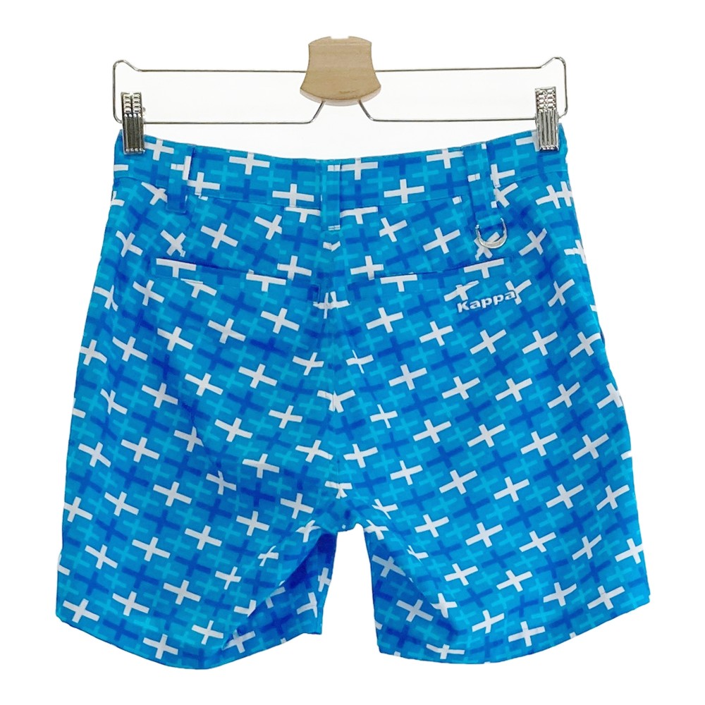 KAPPA GOLF カッパゴルフ ストレッチ ショートパンツ 総柄 ブルー系 S 【中古】ゴルフウェア レディース