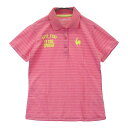 LECOQ GOLF ルコックゴルフ 半袖ポロシャツ ボーダー柄 ピンク系 M 【中古】ゴルフウェア レディース その1