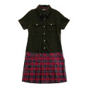 KAPPA GOLF カッパゴルフ 半袖ワンピース チェック柄 ブラウン系 M 【中古】ゴルフウェア レディース