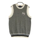 PEARLY GATES パーリーゲイツ ニットベスト 千鳥 総柄 ブラウン系 0 【中古】ゴルフウェア レディース