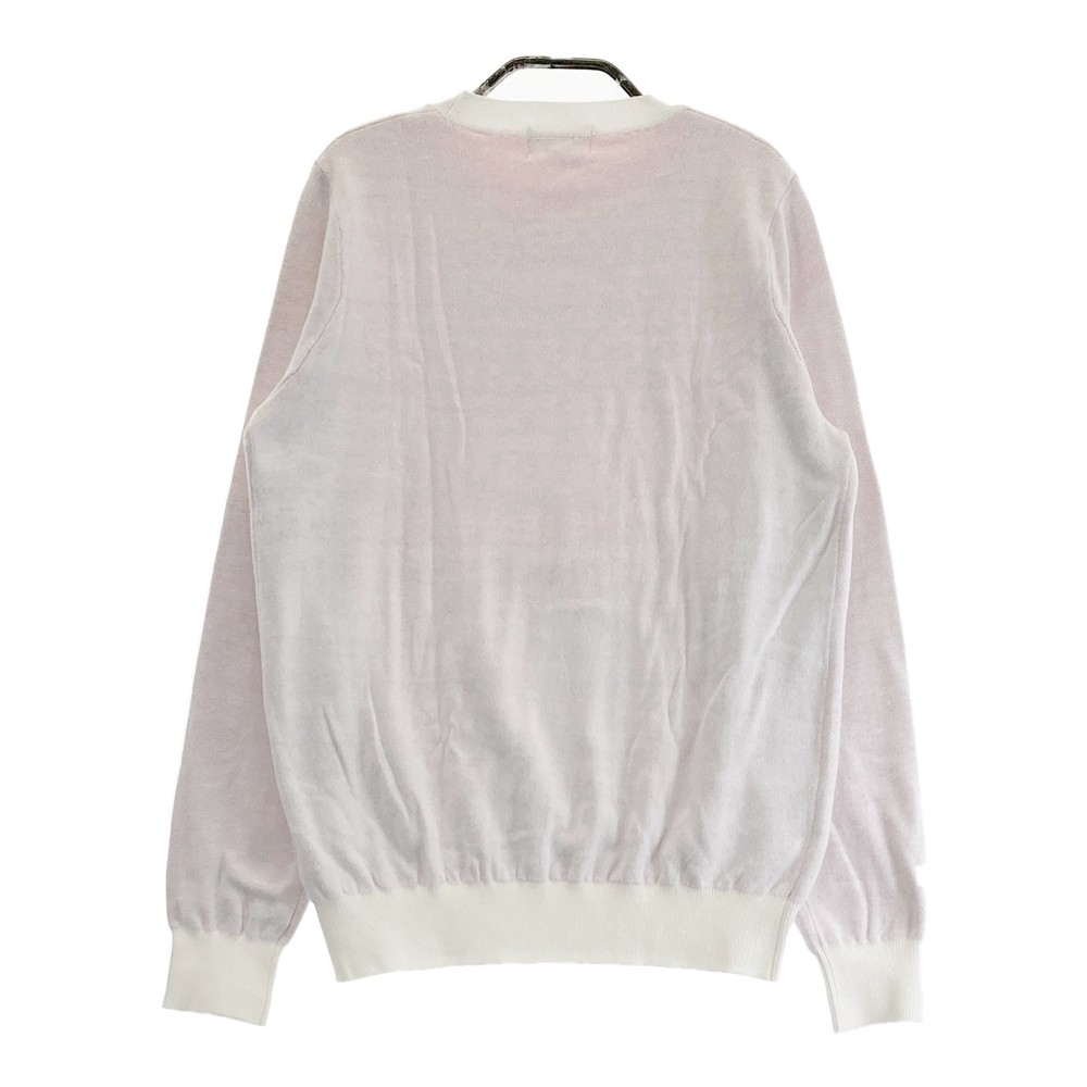 JACK BUNNY ジャックバニー クルーネック コットン ニットセーター ホワイト系 1 【中古】ゴルフウェア レディース