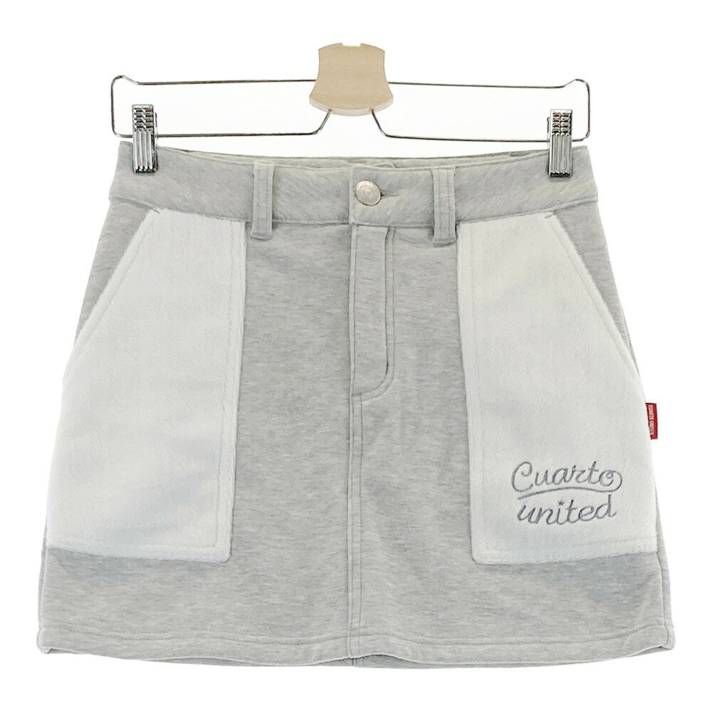 CUARTO UNITED クアルトユナイテッド 裏起毛 スウェットスカート グレー系 S 【中古】ゴルフウェア レ..