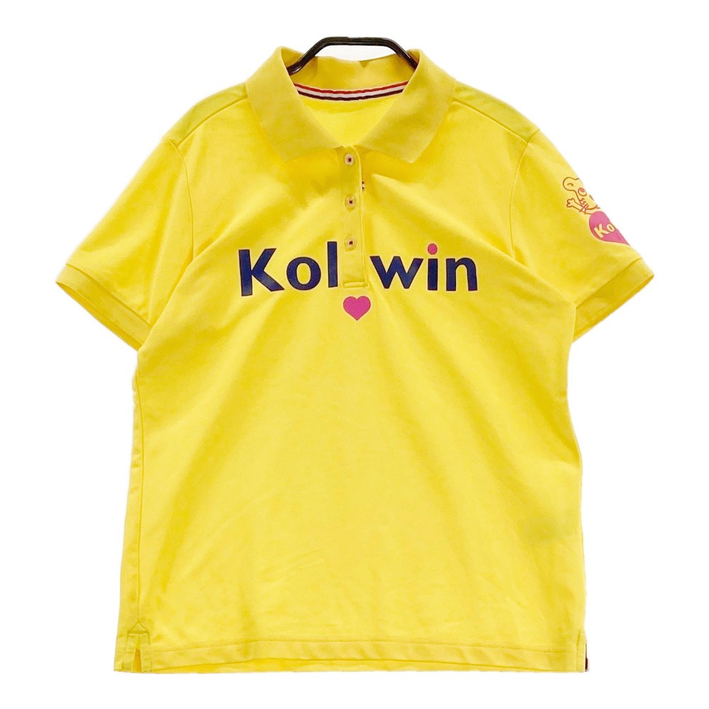 kolwin コルウィン 半袖ポロシャツ イエロー系 L 【中古】ゴルフウェア レディース