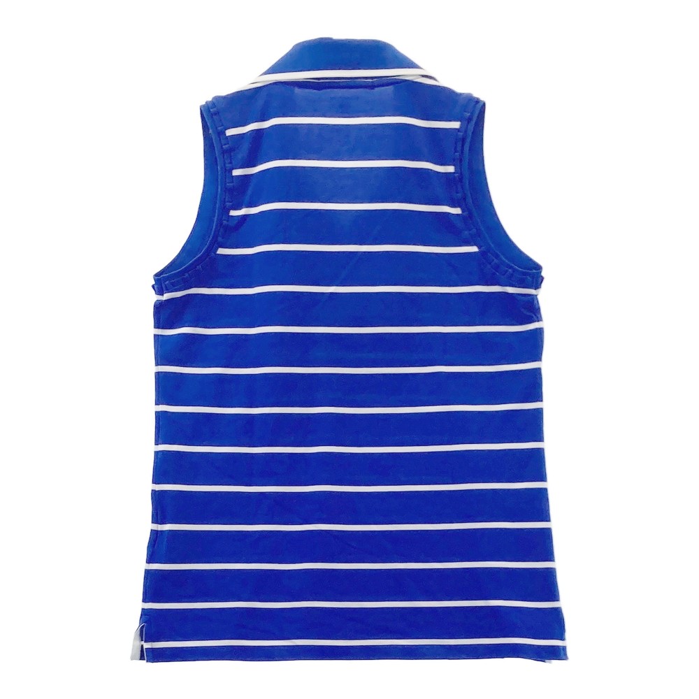 POLOGOLF ラルフローレン ポロゴルフ ノースリーブポロシャツ ボーダー柄 ブルー系 S 【中古】ゴルフウェア レディース