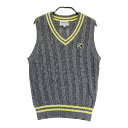 JACK BUNNY ジャックバニー Vネック ニットベスト グレー系 1 【中古】ゴルフウェア レディース