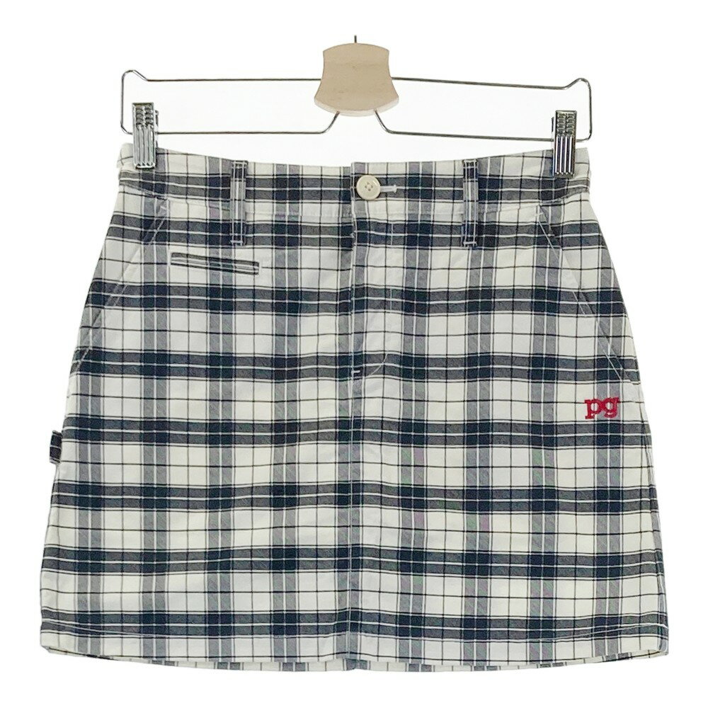 PEARLY GATES パーリーゲイツ ストレッチスカート チェック柄 ホワイト系 0 【中古】ゴルフウェア レデ..