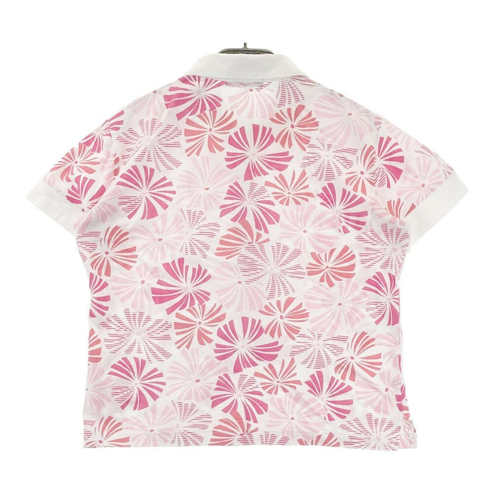 23区 SPORT スポーツ 半袖ポロシャツ 総柄 ホワイト系 2 【中古】ゴルフウェア レディース