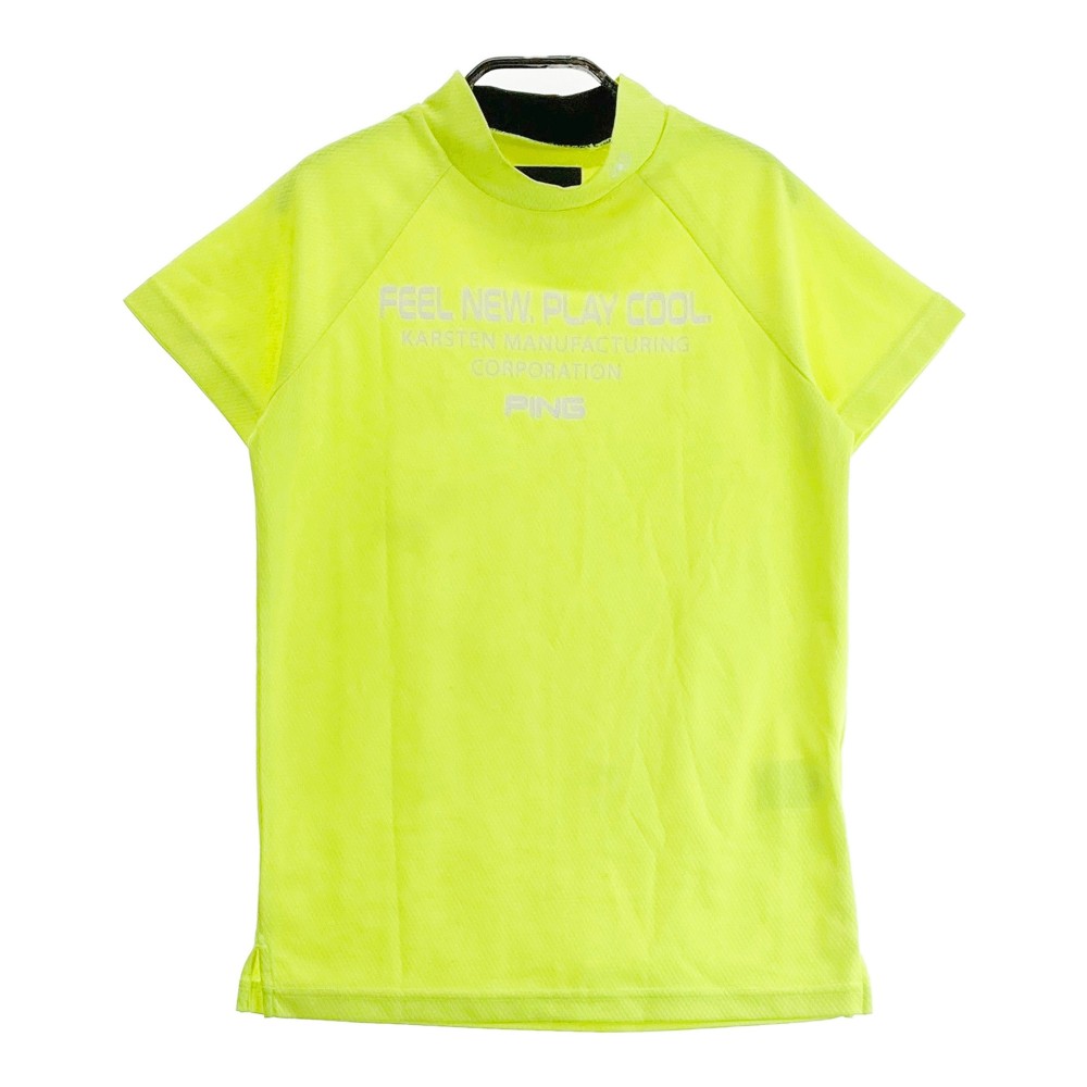 PING ピン 2023年モデル ハイネック 半袖Tシャツ イエロー系 S 【中古】ゴルフウェア レディース