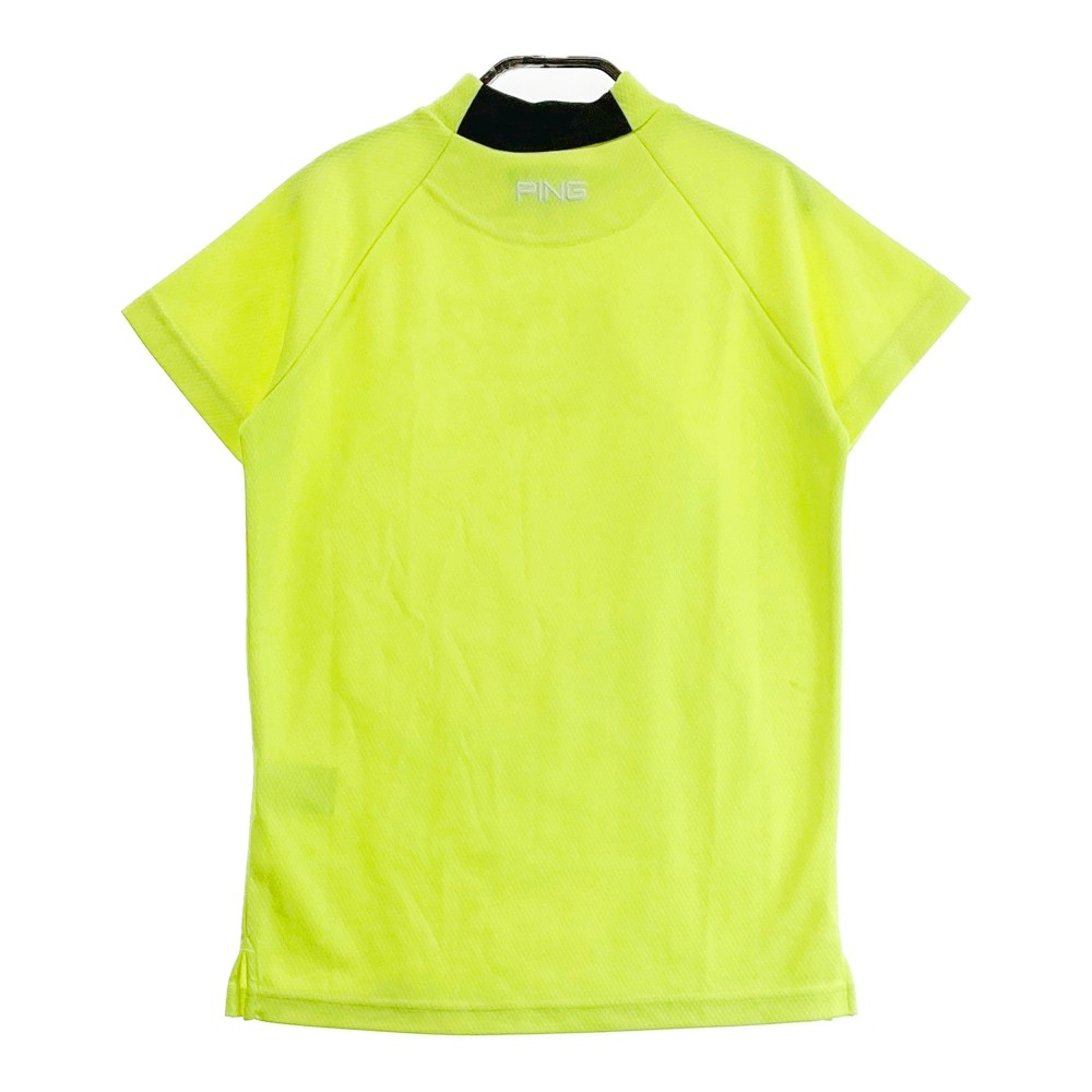 PING ピン 2023年モデル ハイネック 半袖Tシャツ イエロー系 S 【中古】ゴルフウェア レディース
