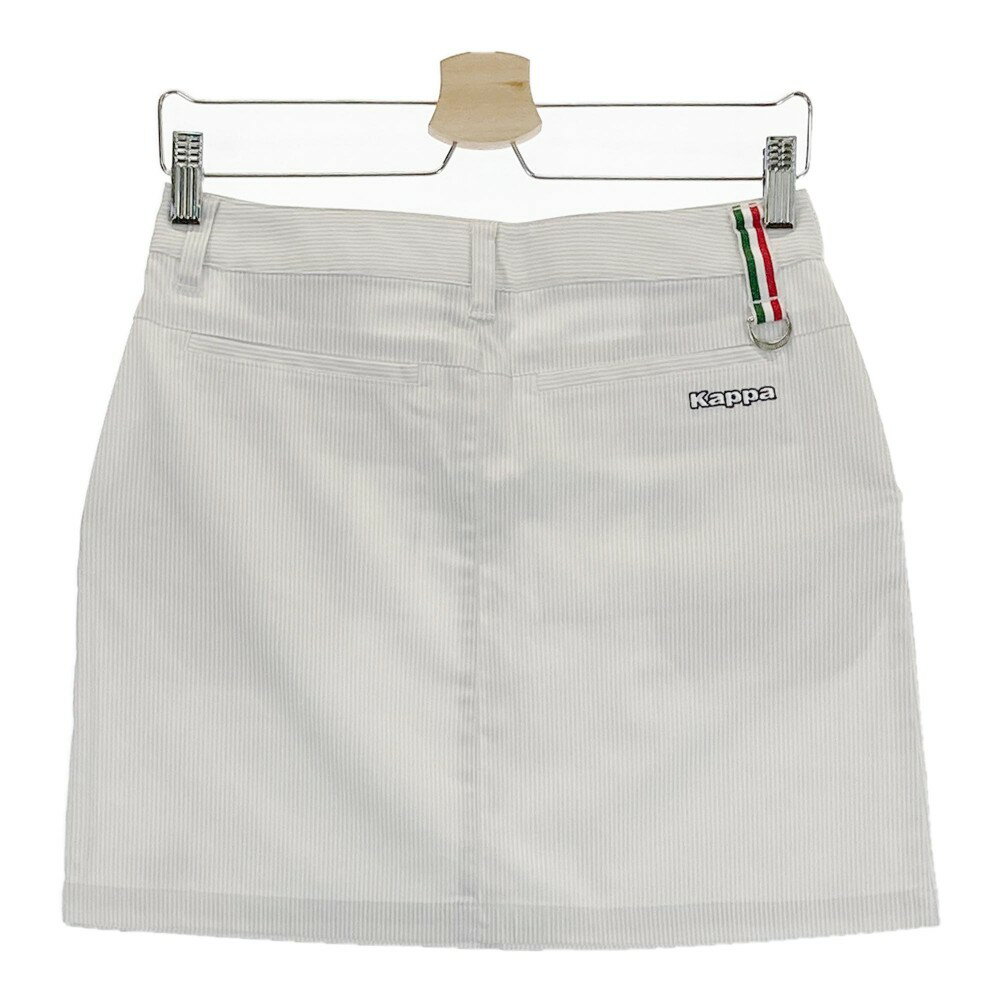 KAPPA GOLF カッパゴルフ ストレッチスカート ストライプ柄 ホワイト系 S 【中古】ゴルフウェア レディース