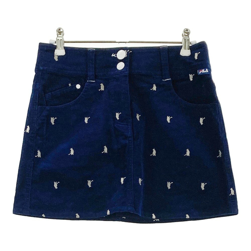 FILA GOLF フィラゴルフ スカート 総柄 ネイビー系 S 【中古】ゴルフウェア レディ...