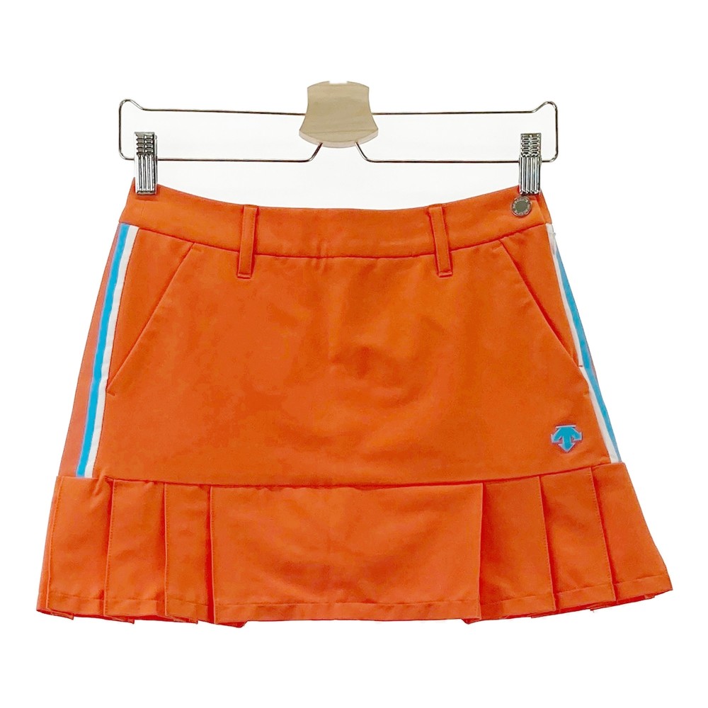 DESCENTE GOLF デサントゴルフ 2022年モデル インナー付 プリーツスカート オレンジ系 S 【中古】ゴル..
