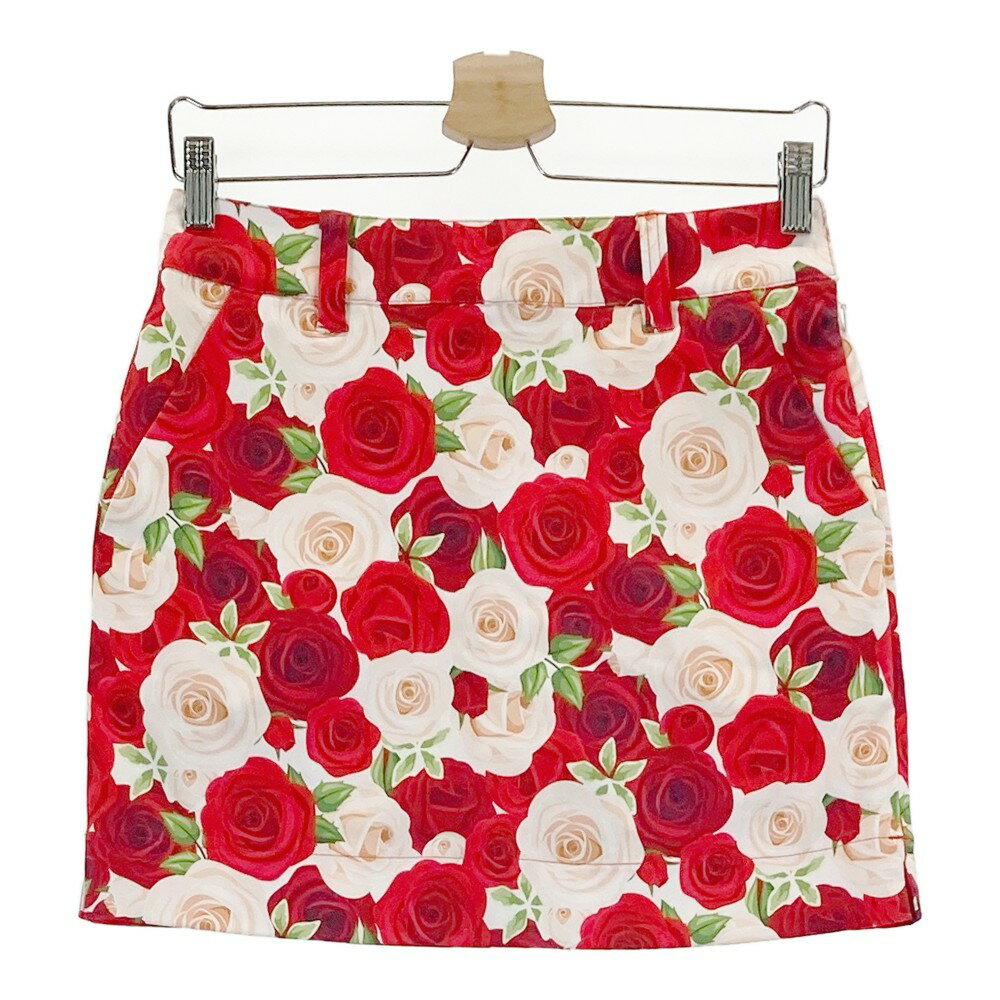 LOUD MOUTH ラウドマウス インナー付 スカート ロージー バラ 花柄 ホワイト系 M 【中古】ゴルフウェア レディース