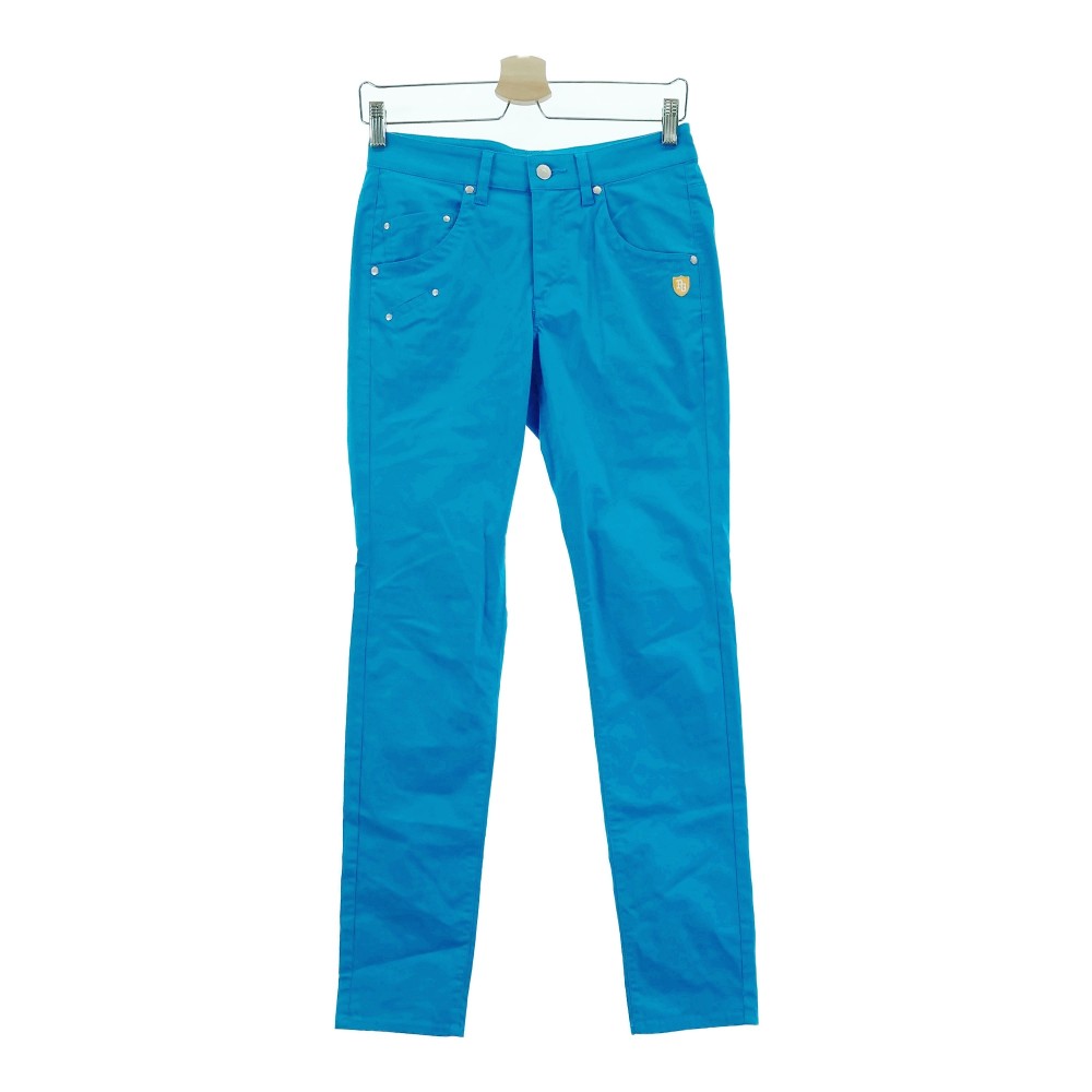 PEARLY GATES パーリーゲイツ 30周年 ストレッチパンツ ブルー系 0 【中古】ゴルフウェア レディース