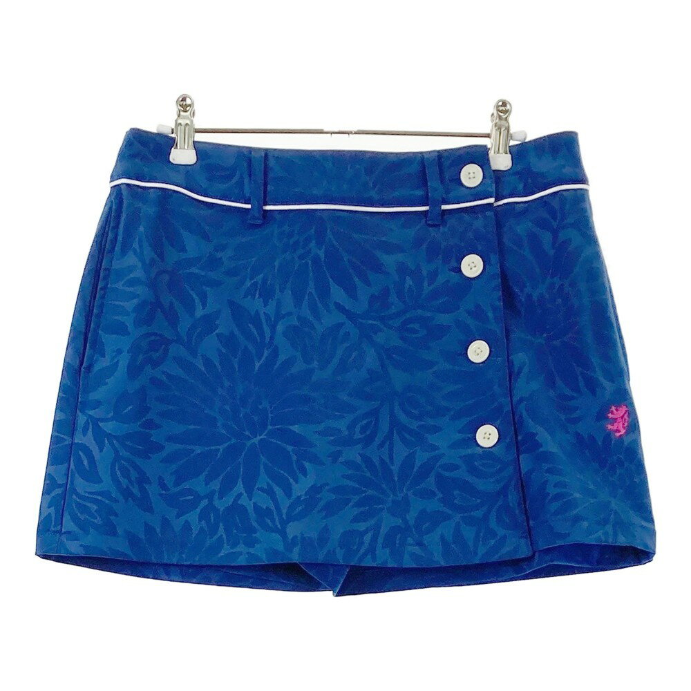 ADMIRAL アドミラル インナー付 スカート 花 総柄 ネイビー系 M 【中古】ゴルフウェア レディース