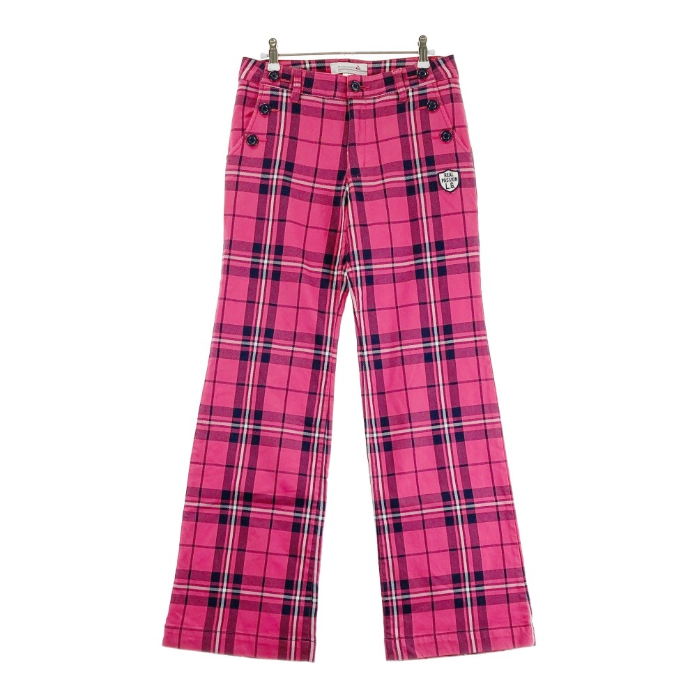 LECOQ GOLF ルコックゴルフ ストレッチパンツ チェック柄 ピンク系 11 【中古】ゴルフウェア レディース