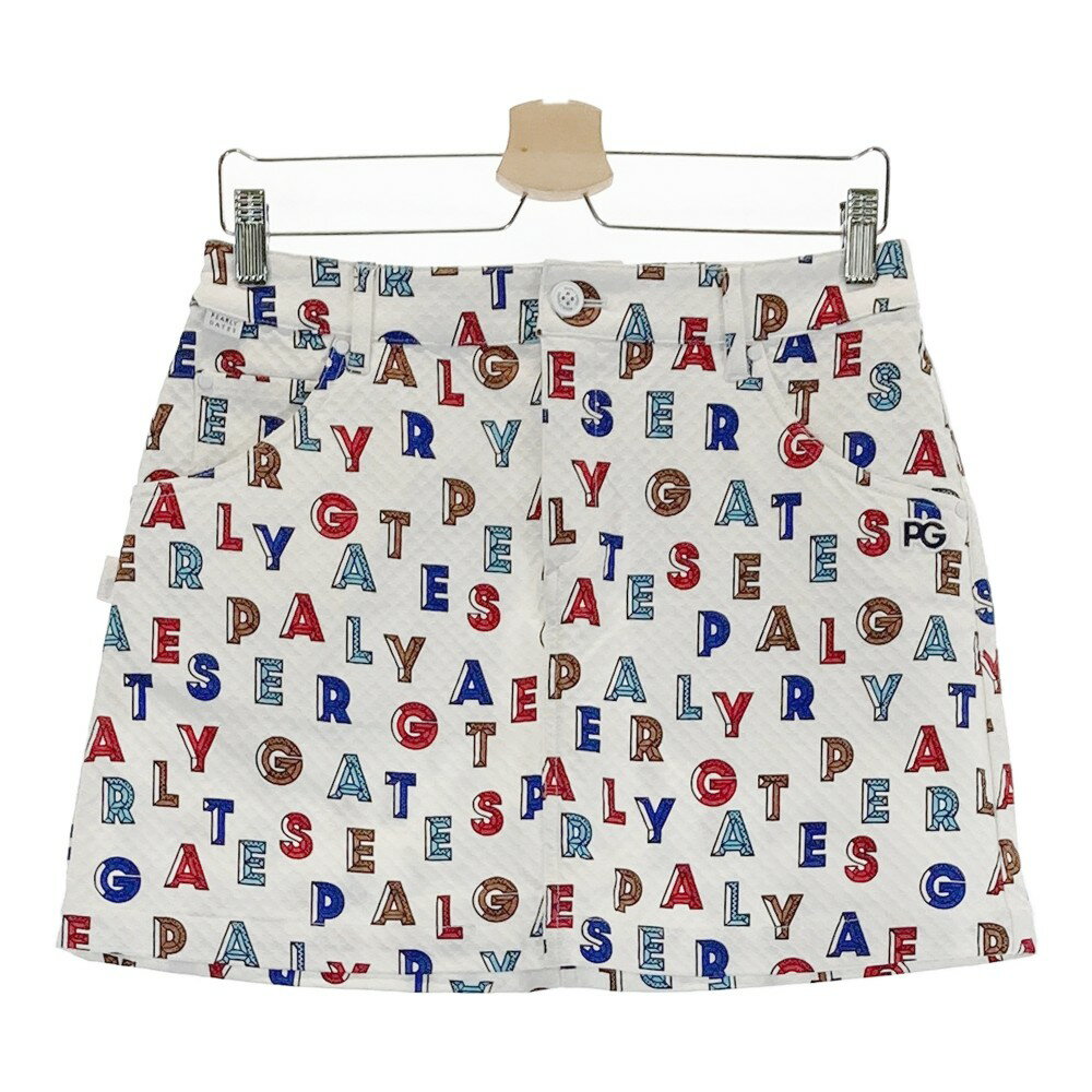 PEARLY GATES パーリーゲイツ ストレッチ スカート 総柄 ホワイト系 1 【中古】ゴルフウェア レディース