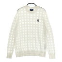 PEARLY GATES パーリーゲイツ メッシュ ニットセーター チェック柄 ホワイト系 0 【中古】ゴルフウェア レディース