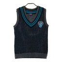 PEARLY GATES パーリーゲイツ ウール混 Vネック ニットベスト グレー系 1 【中古】ゴルフウェア レディース