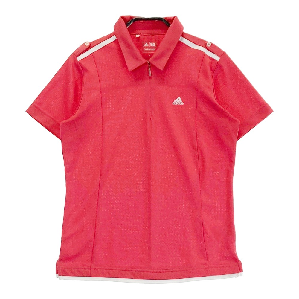 ADIDAS GOLF アディダスゴルフ Z15936 ハーフジップ メッシュ 半袖ポロシャツ ピンク系 M 【中古】ゴルフウェア レディース