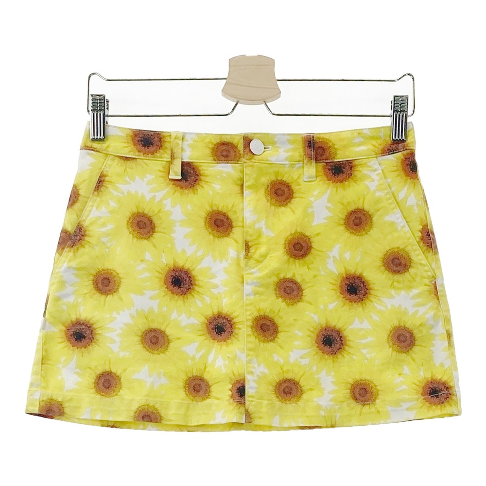 JACK BUNNY ジャックバニー インナー付き スカート 向日葵柄 イエロー系 0 【中古】ゴルフウェア レデ..