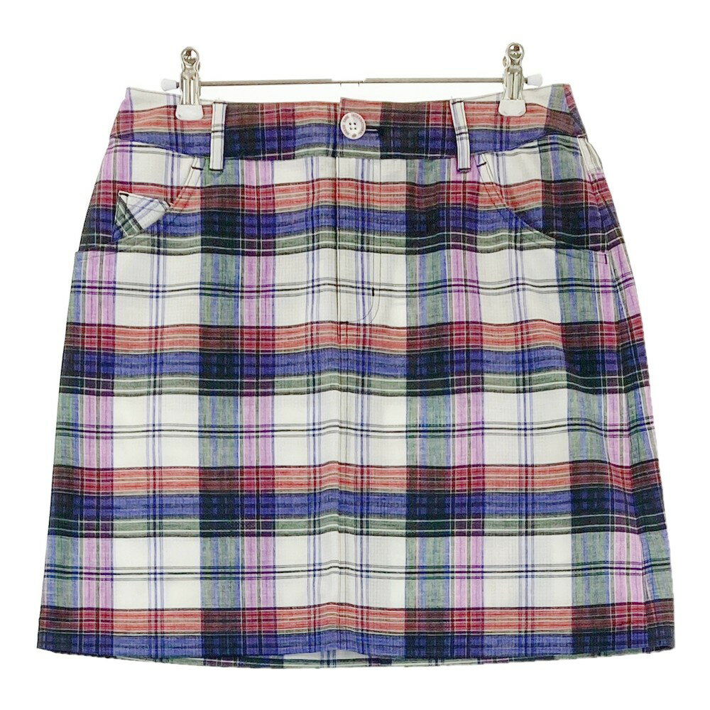 ZOY ゾーイ スカート チェック柄 ホワイト系 38 【中古】ゴルフウェア レディース