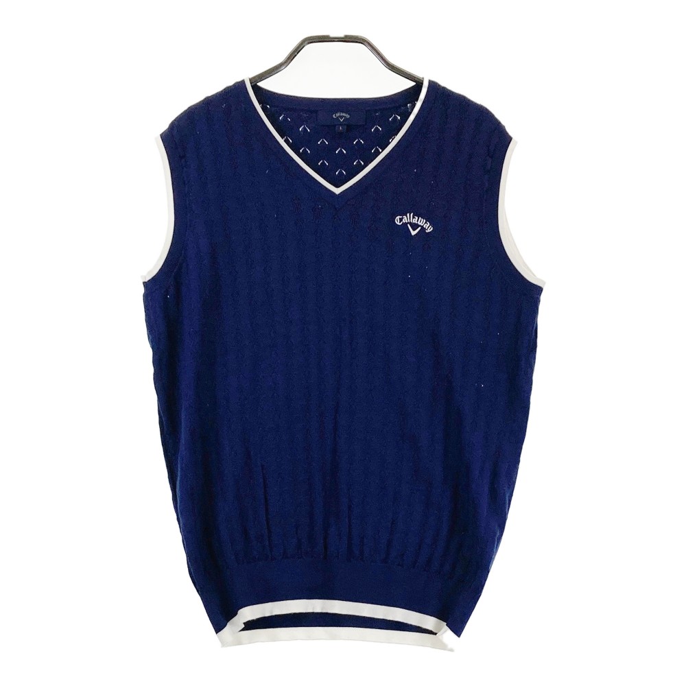 CALLAWAY キャロウェイ ニットベスト ネイビー系 L 【中古】ゴルフウェア レディース