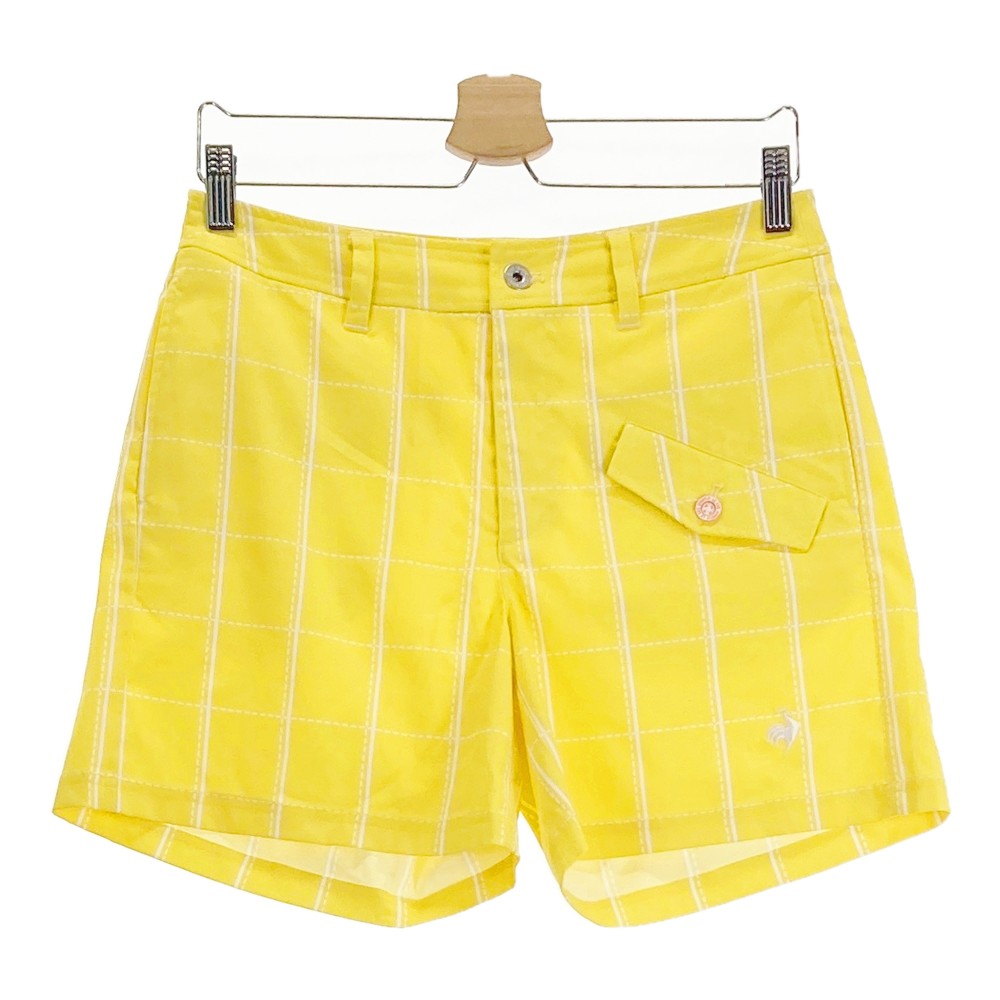 LECOQ GOLF ルコックゴルフ 2022年モデル ショートパンツ チェック柄 イエロー系 11 【中古】ゴルフウェア レディース